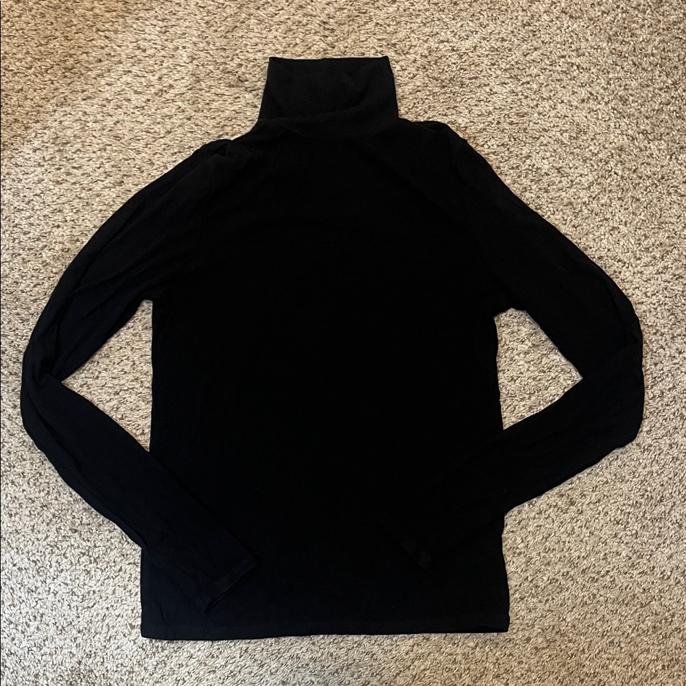 Long Sleeve Black Turtleneck Top